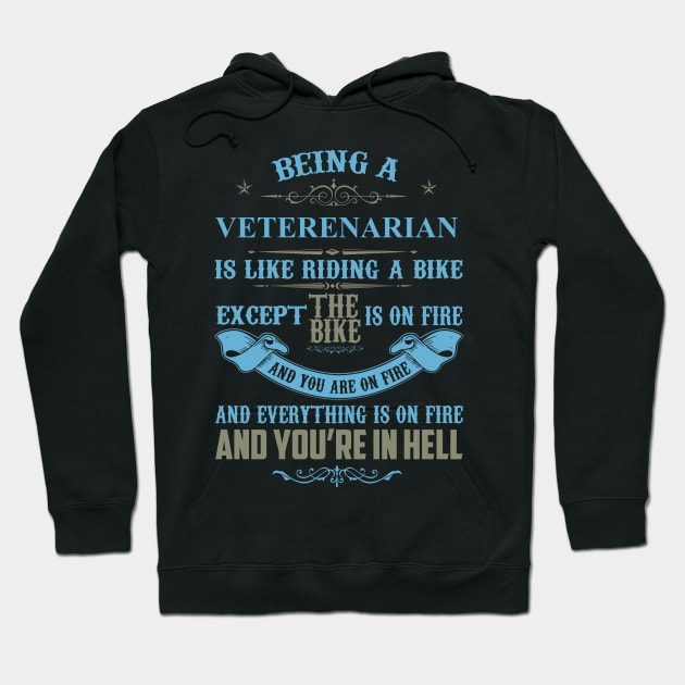 Being a VETERENARIAN is Like Riding a Bike Funny Gift Hoodie by SweetMay